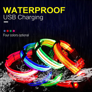 Waterproof LED Dog Collar - USB Rechargeable - [sDonut Plush Pet Large, Small, Dog Cat Bed Fluffy Soft Warm Calming Bed Sleeping Kennel Nest 03 - 06hop_name]