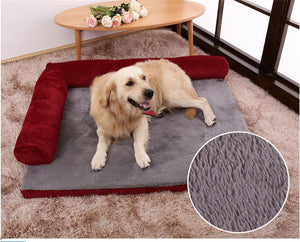 L shape Sofa Style Cushion Pet Bed - [sDonut Plush Pet Large, Small, Dog Cat Bed Fluffy Soft Warm Calming Bed Sleeping Kennel Nest 03 - 06hop_name]