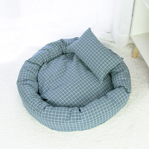 Round Cotton Pet Lounger Bed With Pillow - [sDonut Plush Pet Large, Small, Dog Cat Bed Fluffy Soft Warm Calming Bed Sleeping Kennel Nest 03 - 06hop_name]