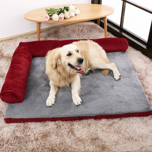 L shape Sofa Style Cushion Pet Bed - [sDonut Plush Pet Large, Small, Dog Cat Bed Fluffy Soft Warm Calming Bed Sleeping Kennel Nest 03 - 06hop_name]