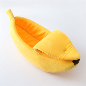 Banana Shape Pet Bed - [sDonut Plush Pet Large, Small, Dog Cat Bed Fluffy Soft Warm Calming Bed Sleeping Kennel Nest 03 - 06hop_name]